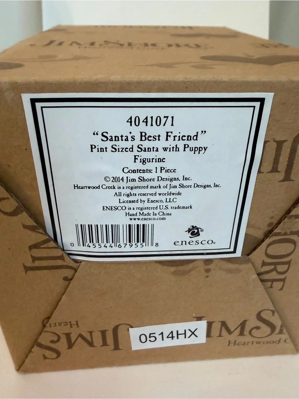 Jim Shore 2014  Pint Sized Santa with Puppy 5.5” Christmas Figurine